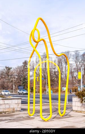 Scultura tre lati una Gesture di Suzanne Simoni (2019) a Toronto, Canada-16 marzo 2022 Foto Stock