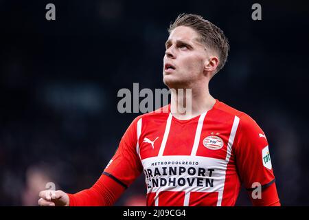 Copenaghen, Danimarca. 17th Mar 2022. Joey Veerman (23) di PSV Eindhoven ha visto durante la partita della UEFA Europa Conference League tra il FC Copenhagen e il PSV Eindhoven al Parken di Copenhagen. (Photo Credit: Gonzales Photo/Alamy Live News Foto Stock