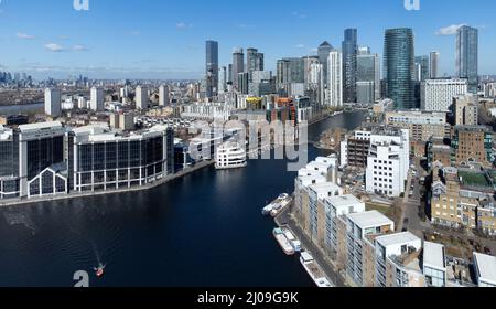 Millwall Inner and Outer Dock, Isola dei cani, Londra Foto Stock