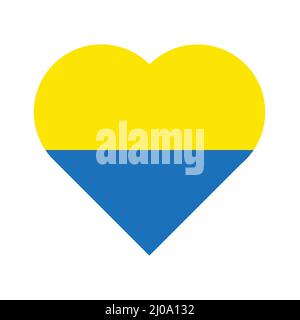 Ucraina Flag design in heart shape element. Illustrazione vettoriale. eps 10 Illustrazione Vettoriale