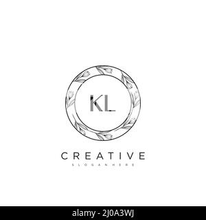 KL Initial Letter Flower Logo Template vettore premium Illustrazione Vettoriale