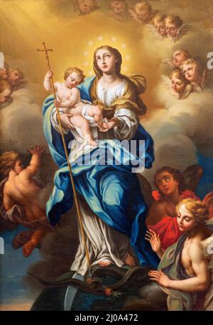 MATERA, ITALIA - 7 MARZO 2022: Il dipinto di Madonna come Immacolata Concezione nella chiesa Chiesa di Santa Chiara (18 sec.). Foto Stock