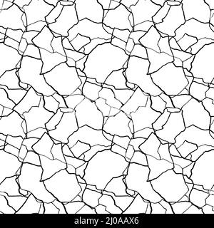 kintsugi art modello senza giunture di schegge e frammenti di schegge diverse con linee sottili. Illustrazione Vettoriale