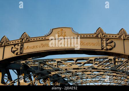 Pietro il Grande Ponte Grande Ponte tramonto neva, Foto Stock