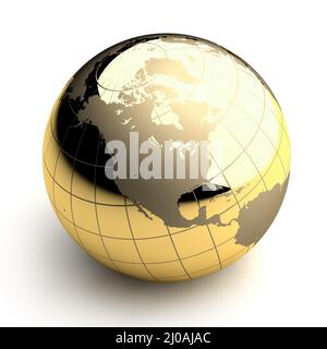 Golden Globe su sfondo bianco Foto Stock