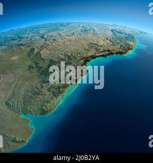 Terra dettagliata. Sud America. Rio de la Plata Foto Stock