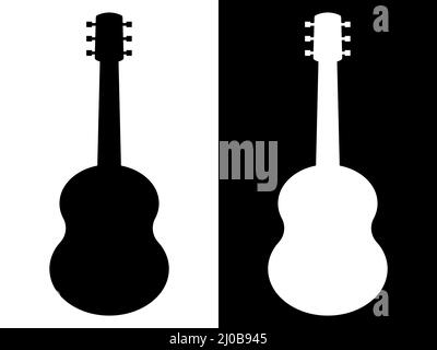 Set di silhouette per chitarra Illustrazione Vettoriale