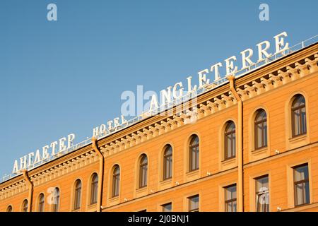 San Pietroburgo, Russia - Octobet 07, 2010: Hotel Angliter in Piazza San Isacco Foto Stock