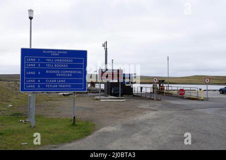 Terminal traghetti Belmont, Unst, Isole Shetland, Scozia Foto Stock
