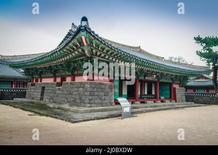 Jeju Mokgwana, il più antico edificio rimasto a Jeju per l'ex ufficio del governo centrale dove il periodo Joseon Magistrato di Foto Stock