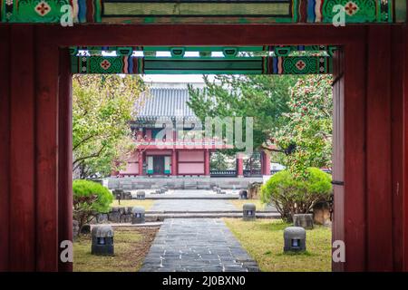 Jeju Mokgwana, il più antico edificio rimasto a Jeju per l'ex ufficio del governo centrale dove il periodo Joseon Magistrato di Foto Stock