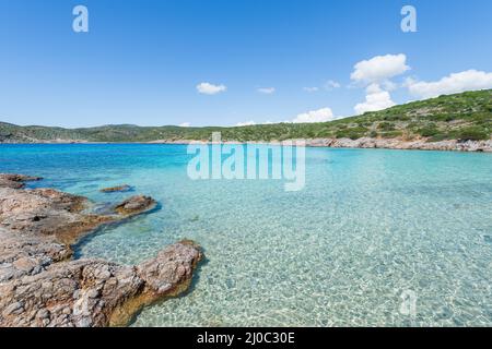 Agia Dinami beach (Agia Dynami beach) on Chios Island in Greece. Foto Stock