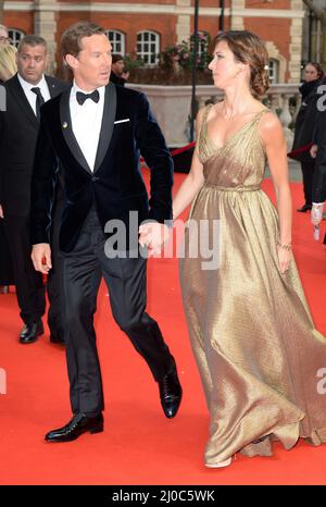 13th marzo 2022, Londra, Regno Unito. Benedict Cumberbatch e Sophie Hunter arrivano al premio EE British Academy Film Awards, The Royal Albert Hall, Londra. CR Foto Stock