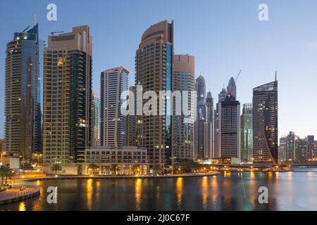 Grattacieli di Dubai Marina Foto Stock