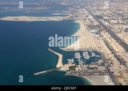 Dubai Jumeirah Jumeira spiaggia isola vista aerea foto Foto Stock