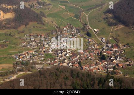 Rothenfluh Cantone Basilea-Landschaft Svizzera comune vista aerea Foto Stock