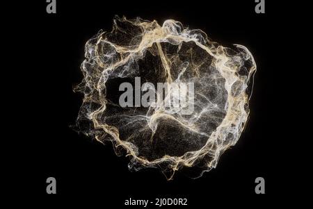 Particelle di pattern d'onda, sfondo di particelle astratte, rendering 3D. Disegno digitale del computer. Foto Stock