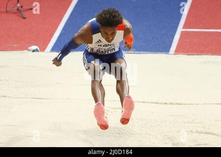 Belgrado, Serbia. 18th Mar 2022. Melvin Raffin of France Final Triple Jump durante i Campionati mondiali di atletica indoor 2022 il 18 marzo 2022 allo Stark Arena di Belgrado, Serbia - Foto: Laurent Lairys/DPPI/LiveMedia Credit: Independent Photo Agency/Alamy Live News Foto Stock