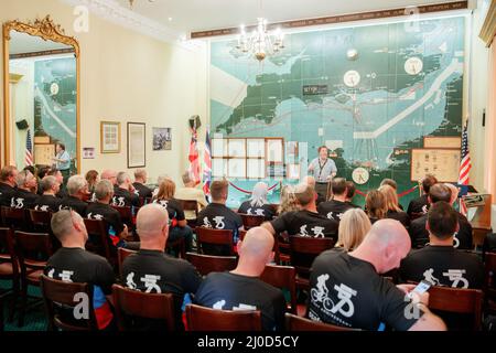 World War 2 D-Day sala mappa a Southwick House, Regno Unito Foto Stock