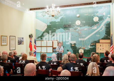 World War 2 D-Day sala mappa a Southwick House, Regno Unito Foto Stock