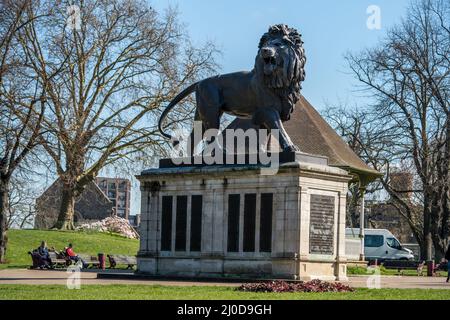 Forbury Gardens Maiwand Lion Memorial Foto Stock