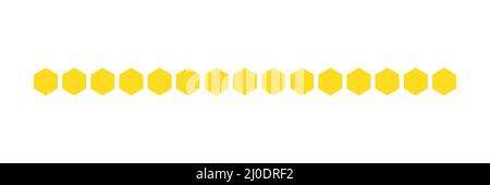 Forma a nido d'ape a forma di linea. Set di elementi esagonali. Illustrazione Vettoriale