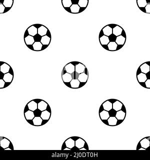 Modello senza cuciture con palline da calcio. Sfondo bianco football pattern. Illustrazione Vettoriale