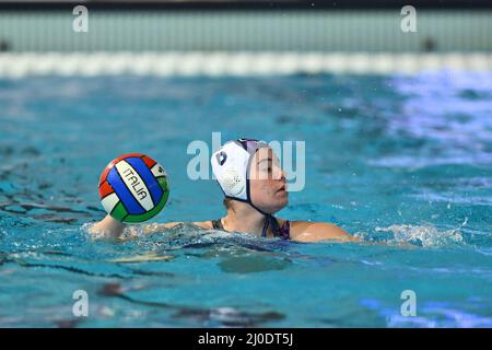 Roma, Italia. 18th Mar 2022. Mariam Marchetti di CSS Verona in occasione della finale sei quarti di finale della Coppa Italia UnipolSai Cup 2022 tra CSS Verona e Bogliasco 1951 al Polo Acquatico Ostia, 18 marzo 2022 a Roma. (Foto di Domenico Cippitelli/Pacific Press) Credit: Pacific Press Media Production Corp./Alamy Live News Foto Stock