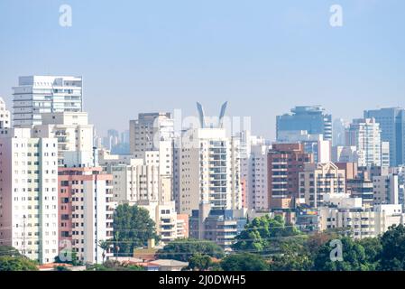 Vista della più grande città di San Paolo in Brasile Foto Stock