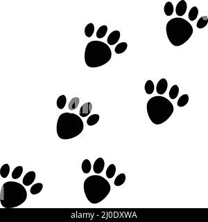 Stampe Paw. Stampe di più zampe. Vettore modificabile. Illustrazione Vettoriale