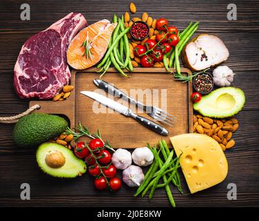 Cheto alimenti dietetici Foto Stock