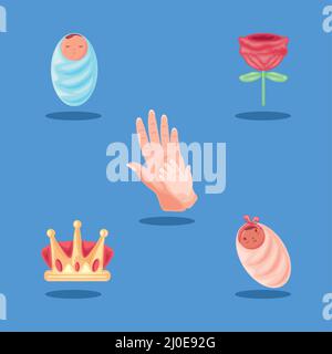 icone madri giorno Illustrazione Vettoriale