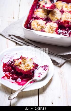 Cherry cobbler Foto Stock