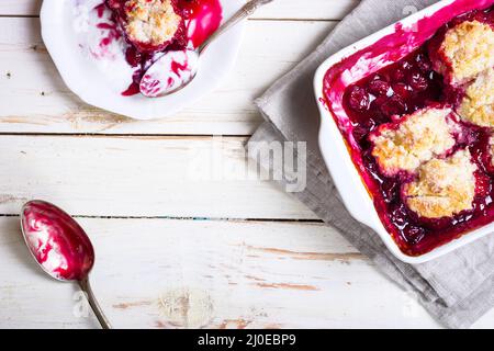 Cherry cobbler Foto Stock