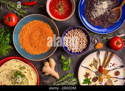 Ingredienti per indiano o cucina orientale Foto Stock