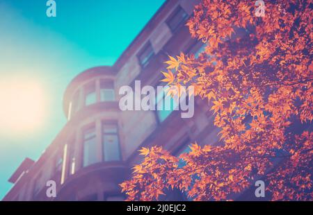 Stile retrò Glasgow Tenements Foto Stock