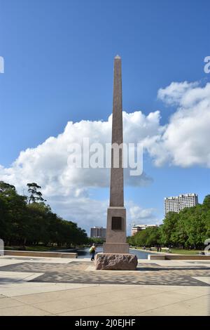 Pioneer Memorial Obelisk all'Hermann Park di Houston, Texas Foto Stock