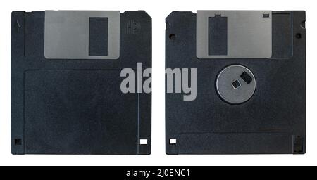 Floppy disk anteriore e posteriore Foto Stock