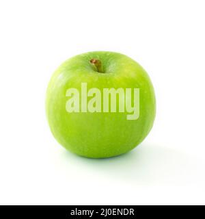 Succosa mela verde frutto isolato su sfondo bianco . Foto Stock