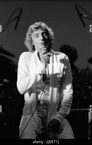 Il cantante pop Barry Manilow si esibisce a Hollywood, USA. Ottobre 1978. Foto Stock