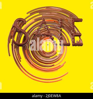 Vendita calligrafia scritta fatta da cioccolato, business 3d illustrazione isolato su sfondo bianco Foto Stock