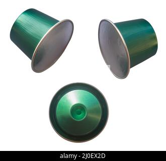 Pod di caffè isolati Foto Stock