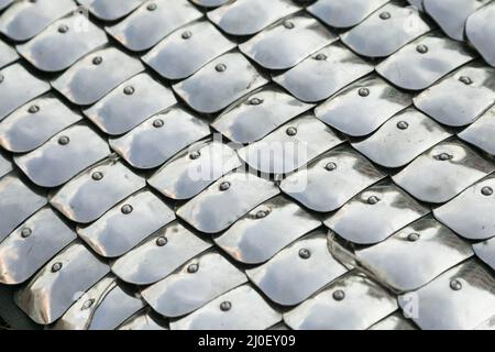 Frammento di una catena di metallo di una bilancia. Foto Stock