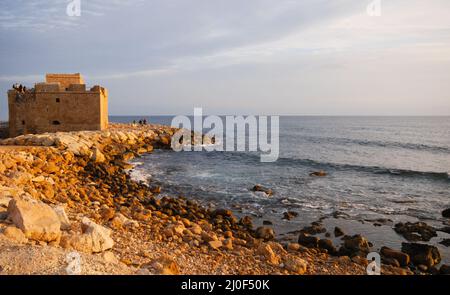 Il famoso castello della città di Paphos a Cipro Foto Stock