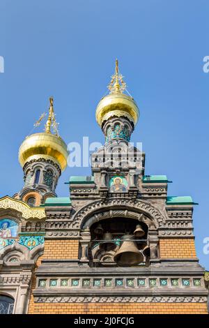 Cappella russa su MathildenhÃ¶He a Darmstadt, Assia Foto Stock