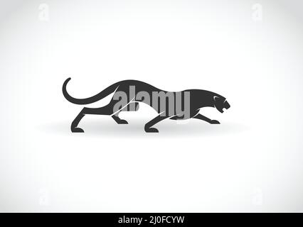 Immagine vettoriale di panther su sfondo bianco. Illustrazione vettoriale a livelli facilmente modificabile. Illustrazione Vettoriale