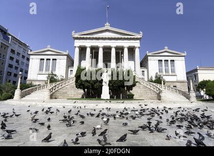 Edificio della Biblioteca nazionale greca ad Atene Foto Stock