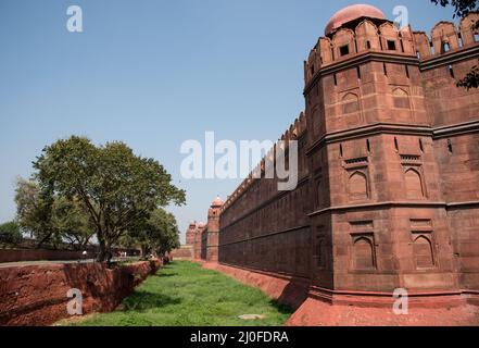 Famoso punto di riferimento del Forte Rosso a Nuova Delhi in India Foto Stock