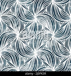 Design senza cuciture in blu marino e bianco grungo astratto per motivi di superficie senza cuciture per la stampa Foto Stock