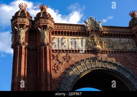 Arc de Triomphe a Barcellona in Spagna Foto Stock